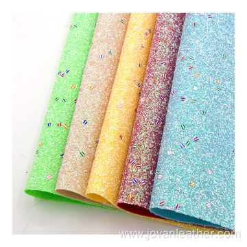 chunky glitter Faux PU synthetic leather sheets